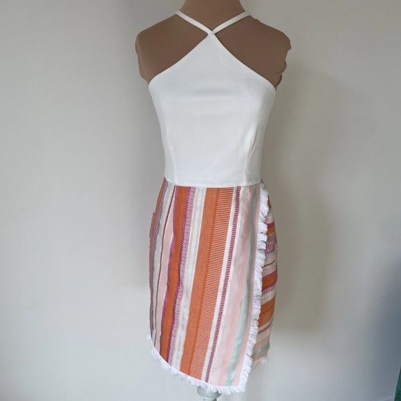 Anthropologie Hutch Mixed Media Multicolor Kalyn Halter Dress EUC Size 10 - Picture 6 of 16